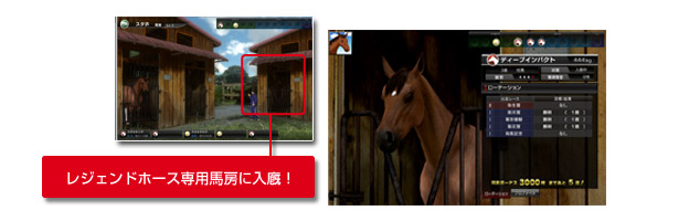 レジェンドホース専用馬房に入廐します。